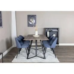 Marina Spisebordssæt - Sort og Blå og Grå