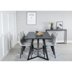 Marina Spisebordssæt - Sort og Grå