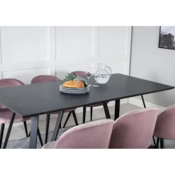 Marina Spisebordssæt - Sort og Pink