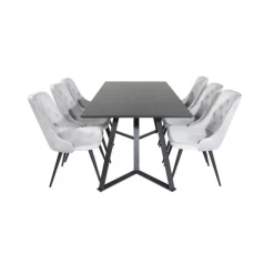 Marina Spisebordssæt - Sort og Lysegrå