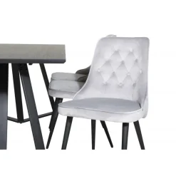 Marina Spisebordssæt - Sort og Lysegrå