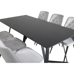 Marina Spisebordssæt - Sort og Lysegrå