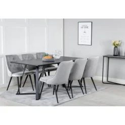 Marina Spisebordssæt - Sort og Lysegrå