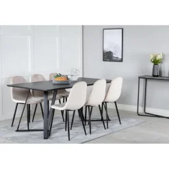 Marina t Spisebordssæt - Beige og Sort