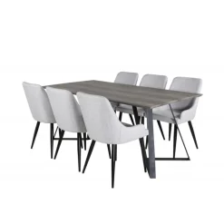 Marina t Spisebordssæt - Sort, Lysegrå og Natur