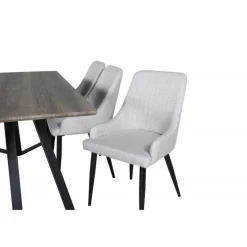 Marina t Spisebordssæt - Sort, Lysegrå og Natur