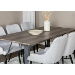 Marina t Spisebordssæt - Sort, Lysegrå og Natur