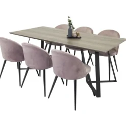 Marina t Spisebordssæt - Sort, Grå og Pink