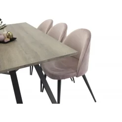 Marina t Spisebordssæt - Sort, Grå og Pink