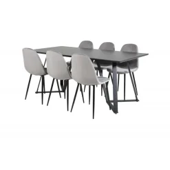 Marina t Spisebordssæt - Sort og Lysegrå