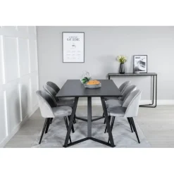 Marina t Spisebordssæt - Sort og Lysegrå