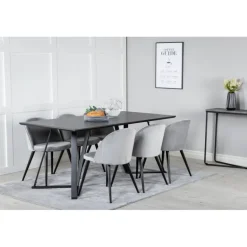 Marina t Spisebordssæt - Sort og Lysegrå