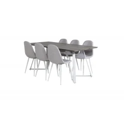 Marina t Spisestuesæt - Lysegrå, Natur og Hvid