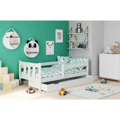 MARINELLA Hvid børneseng med skuffe 80x160cm