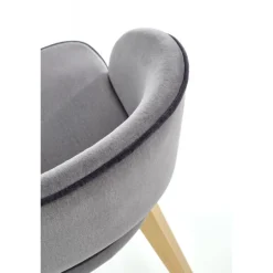 MARINO Spisebordsstol, - velour - MONOLITH 85 (lyseGrå)