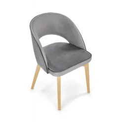 MARINO Spisebordsstol, - velour - MONOLITH 85 (lyseGrå)