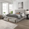 MARISOL 160x200 cm seng med skuffe til Opbevaring - Beige velour
