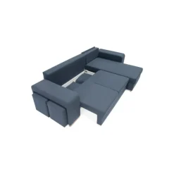 Mark vendbar sovesofa m. puffer - Blå Inari 80