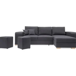 Mark vendbar sovesofa m. puffer - Koksgrå Inari 95