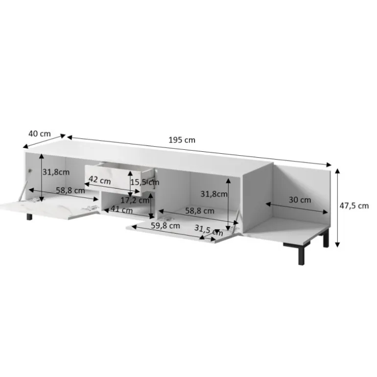 MARMO TV bord RTV 2D1S1K Sort