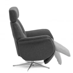 Mars 2 lænestol m/indbygget fodskammel – stof