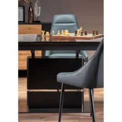 MARTIN bord MørkeGrå, ben Sorte