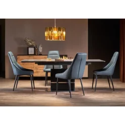 MARTIN bord MørkeGrå, ben Sorte