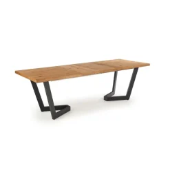 MASSIVE Spisebord med udtræk, - lys eg / Sort