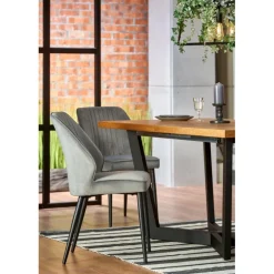 MASSIVE Spisebord med udtræk, - lys eg / Sort