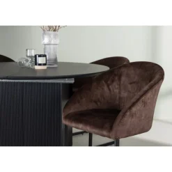 Matilda Rundt Spisebordssæt med Evening Stole - Sort og Mørkebrun