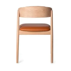 Maxwood spisebordsstol - eg Hvidolie - Cognac læder