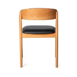 Maxwood spisebordsstol - sortbejdset eg - Never stof hvid