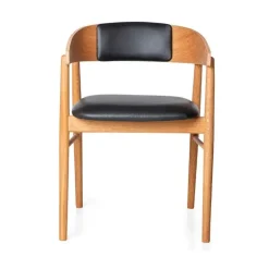 Maxwood spisebordsstol - sortbejdset eg - Never stof hvid