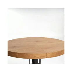 MERCY Spisebord med udtræk, - bordplade - gylden eg, ben - Sort