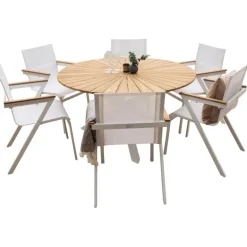 Mexico Rundt Loungesæt - Havemøbelsæt - Natur,Hvid