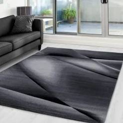 Miami Kortluvet tæppe Abstrakt - Sort