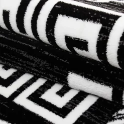 Miami Kortluvet tæppe Meander - Sort