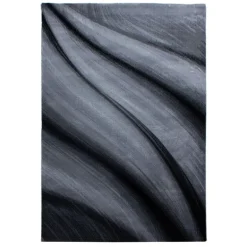 Miami Kortluvet Tæppeløber Abstrakt Bølge - Sort