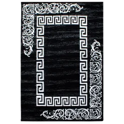 Miami Kortluvet Tæppeløber Meander - Sort