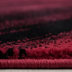 Miami Kortluvet Tæppeløber Abstrakt Bølge - Rød