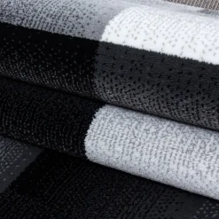 Miami Kortluvet Tæppeløber Abstrakt Ternet - Sort