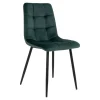 Middelfart Spisebordsstol - Stol i mørkegrøn velour med sorte ben