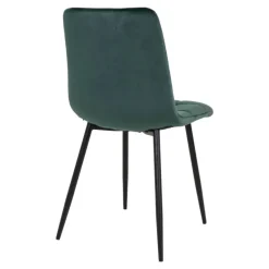 Middelfart Spisebordsstol - Stol i mørkegrøn velour med sorte ben