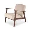 MILANO 1S, lænestol, Beige CASTEL#15 / mørk Valnød