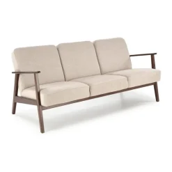 MILANO 3S sofa, Beige CASTEL#15 / mørk Valnød