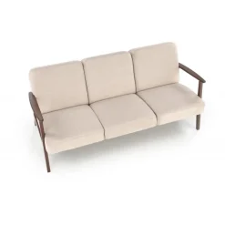 MILANO 3S sofa, Beige CASTEL#15 / mørk Valnød