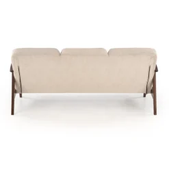 MILANO 3S sofa, Beige CASTEL#15 / mørk Valnød
