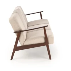 MILANO 3S sofa, Beige CASTEL#15 / mørk Valnød