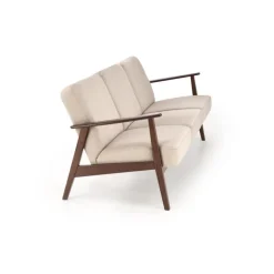 MILANO 3S sofa, Beige CASTEL#15 / mørk Valnød