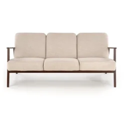 MILANO 3S sofa, Beige CASTEL#15 / mørk Valnød